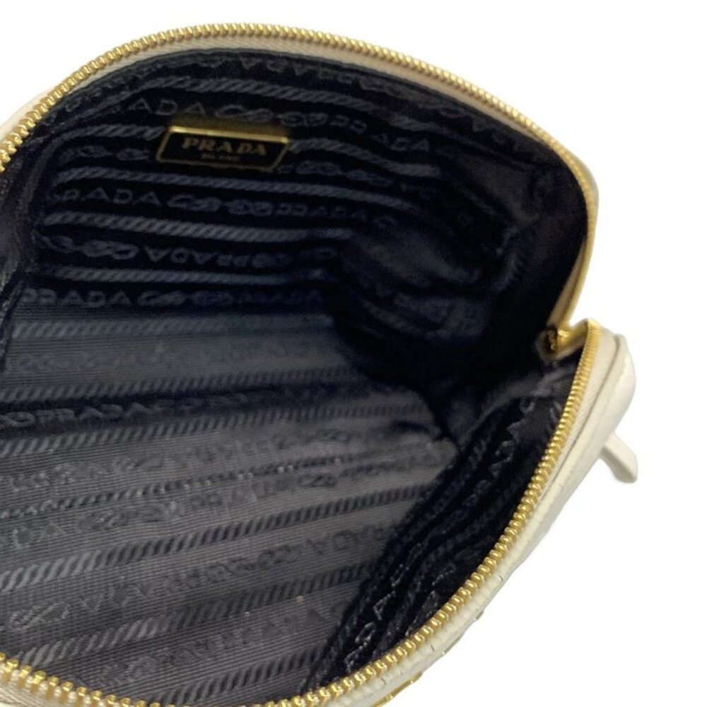Prada Pouch Light Gray Leather - image 4